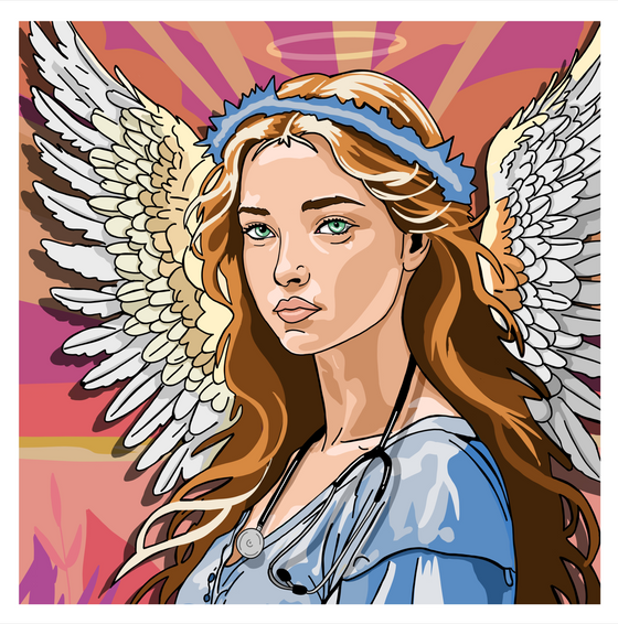 Guardian Angel Art Print - Healthcare Worker Art