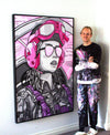 SGT Valor original acrylic painting, 91×121 cm, black oak frame